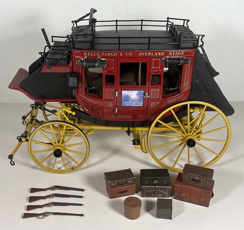 Franklin Mint Wells Fargo Stagecoach Diecast 1:16 W Accessories Near Complete