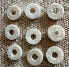 StewMac Strap Button Felt Washers, Extra Thick, White, Package of 9