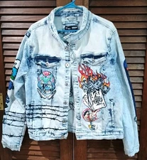 MOTIVE DENIM "Self Made Don't Waste It " JACKET (VINTAGE) Size XL/27 