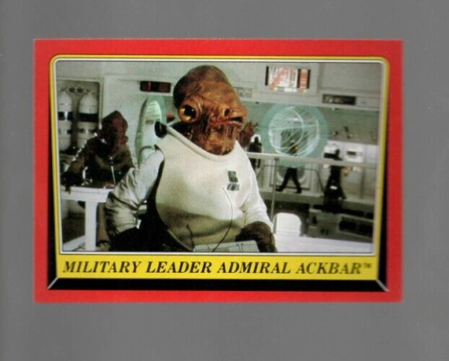1983 Topps Return of the Jedi Series 1 Red card #124 Admiral Ackbar NM/Mint - Afbeelding 1 van 2