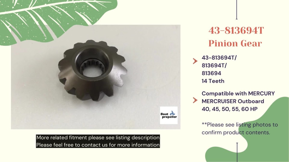 For MERCURY Outboard 55/60 JET 40/45 3 Cylinder Gear 43-813694T - Foto 5
