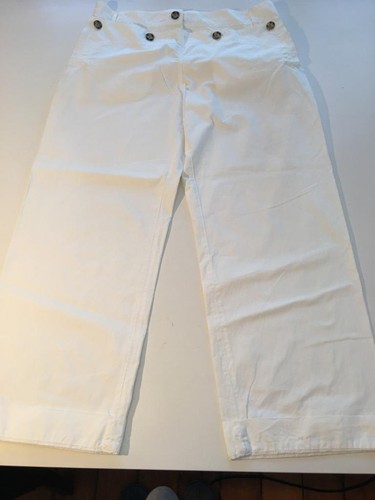 Authentic PRADA White Cotton SAILOR Pants sz 46