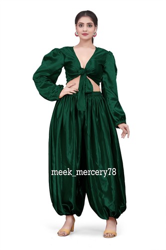 Belly Dance Costume Yoga Pant Color Ruffle Top+Harem Two piece plus size S131 - Picture 41 of 290