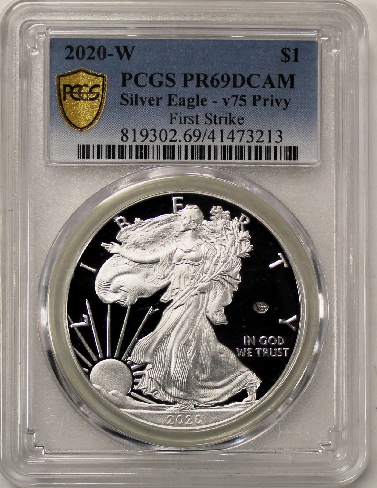 イーグル銀貨-type2 2020PCGS MS69 Silver Eagle