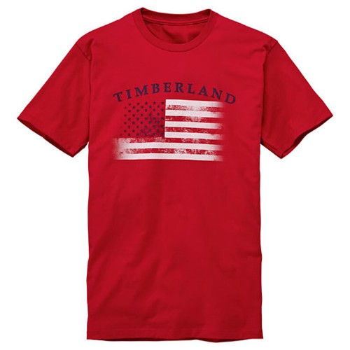 Camiseta Básica Timberland Mangas Cortas Bandera Americana 4 de Julio TT059 - Imagen 4 de 5