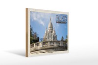 Holzschild Reise 40X30 Cm Paris Frankreich Sacré-Coeur De Montmartre