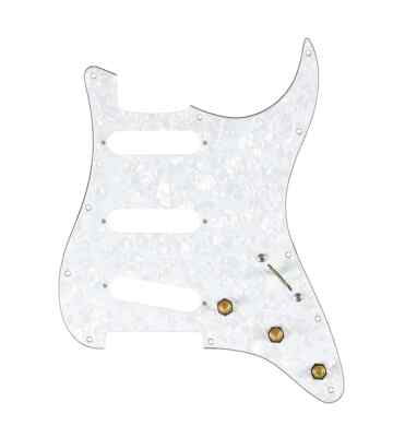920D Custom 7 Way Pre-Wired SSS Strat Pickguard - White Pearl