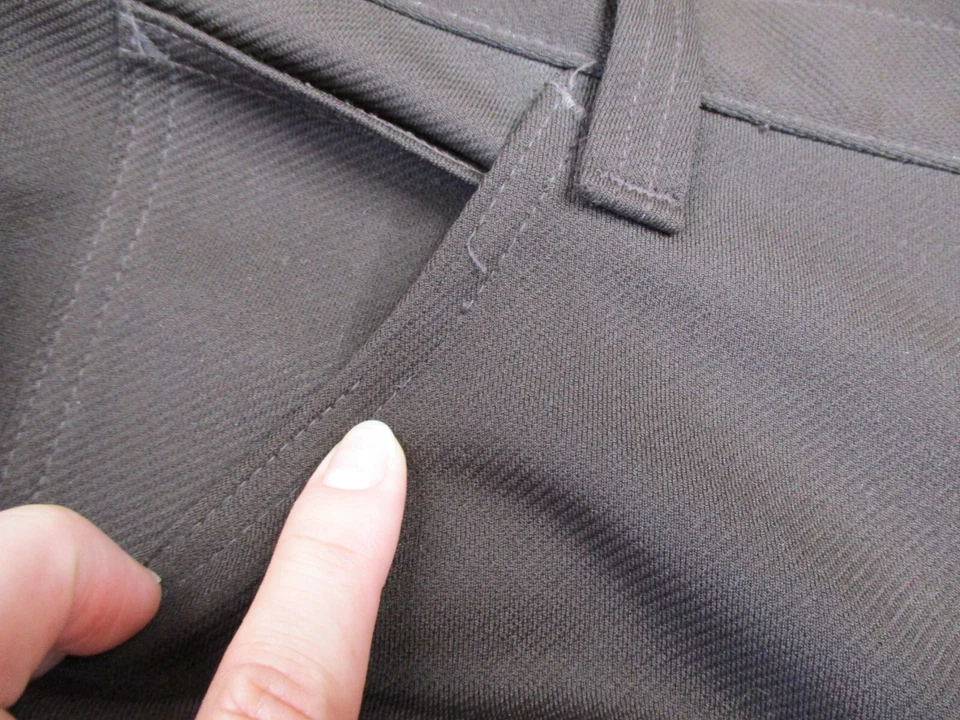 Vintage Lee Riders Bootcut Flare Jeans Mens 38x27 Brown 70s Polyester Dress Pant - Image 4 of 4