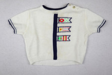 VINTAGE INFANT SWEATER - NAUTICAL FLAGS - SHORT SLEEVE