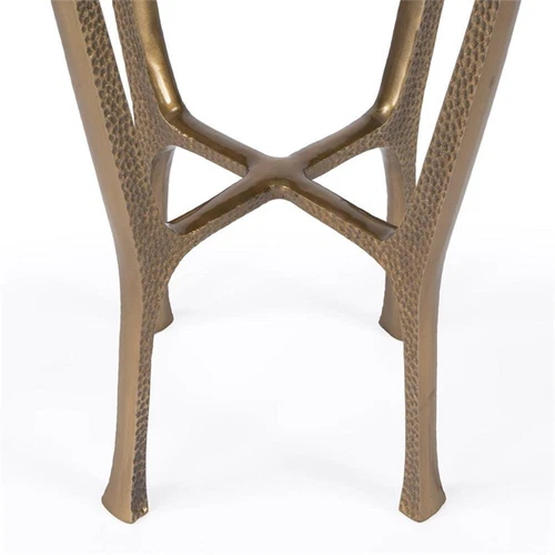 Butler Specialty Switlania White Marble & Gold Aluminum  Contemporary Side Table - Picture 2 of 10