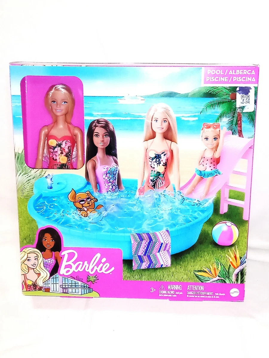 Mattel 2019 Barbie Doll Swimming Pool Playset MEW IN BOX