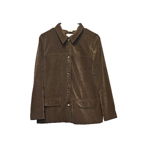 Talbots Petites Button Down Shirt Jacket Brown Si… - image 1