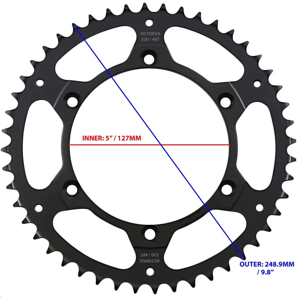 Piñón 48SC acero autolimpiante 48 dientes 2004-22 trasero Honda CRF250RX Foto 2 de 2