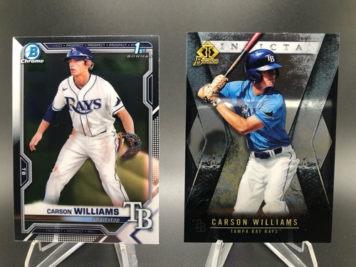 Carson Williams 2021 Bowman Draft Chrome 1° Bowman #BDC-180 e Invicta #BI-19
