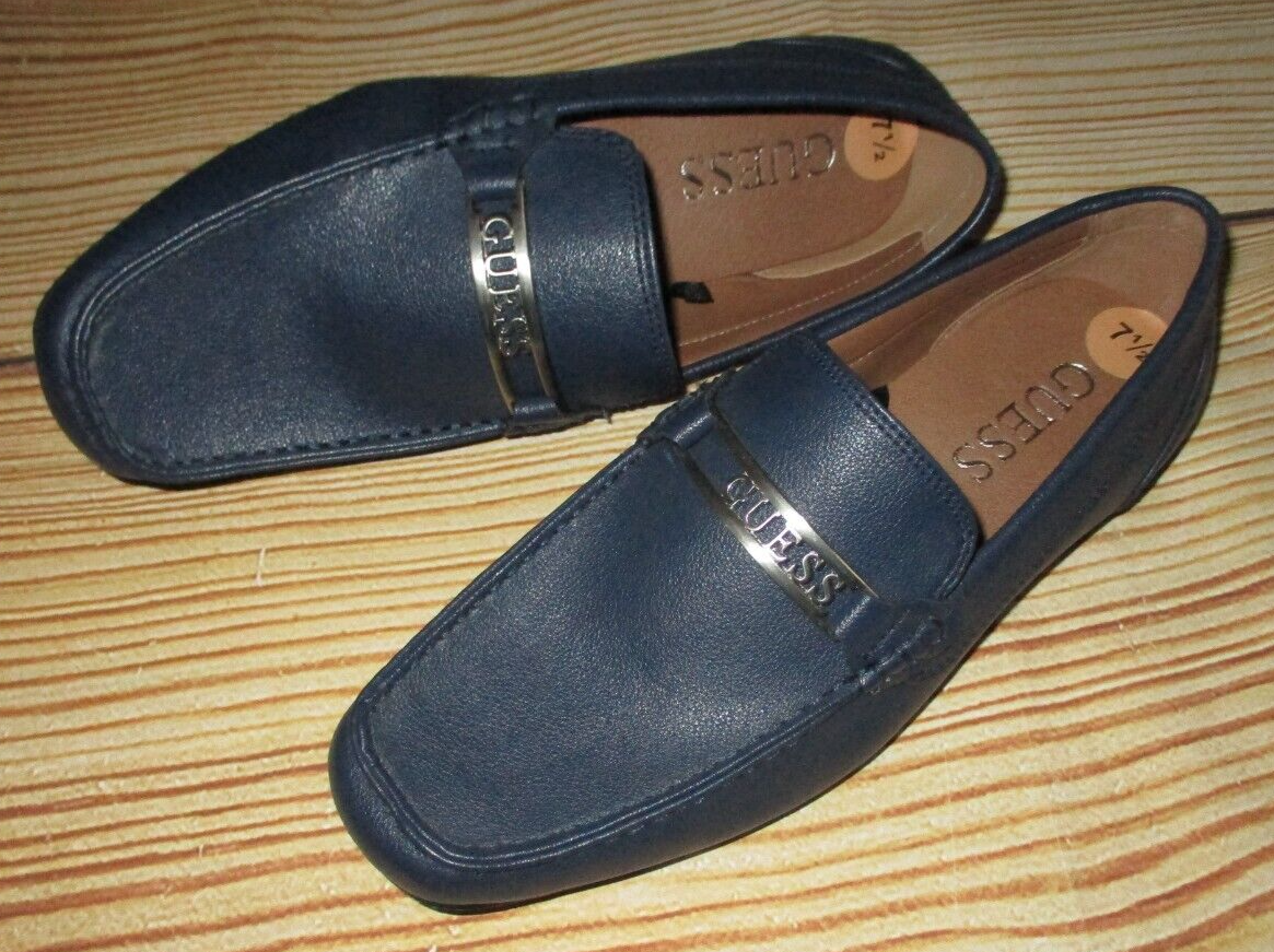 MENS GUESS DRIVING LOAFERS SLIP ON NAVY BLUE SHOES SIZE 7.5 | eBay