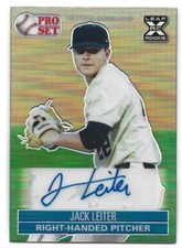 Jack Leiter - 2021 Leaf Pro Set Metal 1991 Base Blue Rainbow /35 #PS1-JL1 Auto