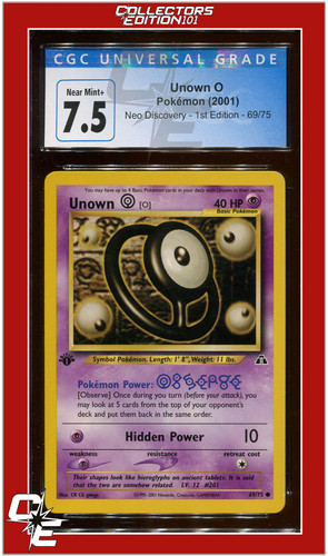Unown [O] (1st Edition) graded CGC 7.5 for sale on eBay