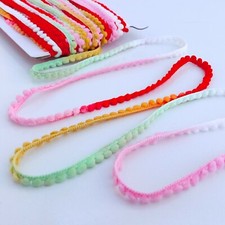 Rainbow Ombre  Mini Pom Pom Bobble Trim 5 colours - Per Metre or full 25m roll