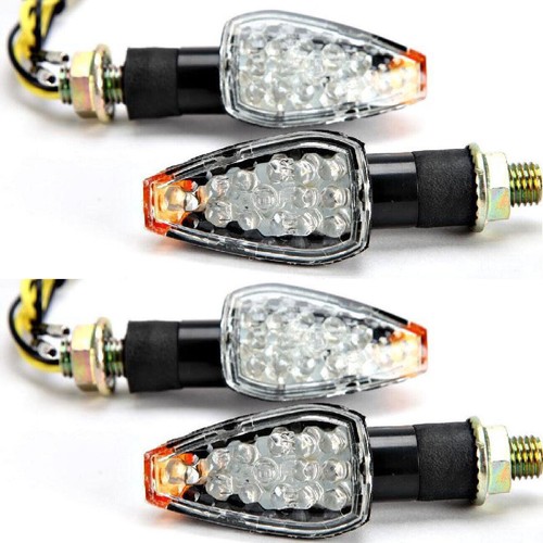 4Pcs Motorcycle Sequential Flowing LED Turn Signal Indicator DRL Stop Li WL