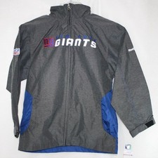 Youth Kids Reebok New York NY Giants Lightweight Hooded Wind NFL Onfield Jacket