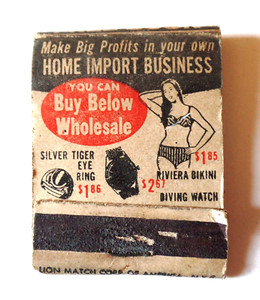 Antique Vintage LION MATCH CORP. OF AMERICA NYC Matchbook Made in USA