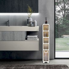 Narrow Slim Storage Cabinet, Bathroom Floor Cabinet Organizer, Home Decor US