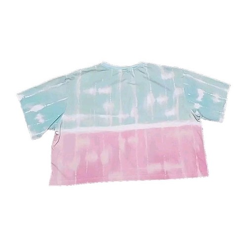 H&M T Shirt Crop Top Tie Dye Pastel Pink Blue Graphic Girls 14 XL 20 - Picture 4 of 15