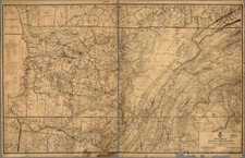 16" x 24" 1874 Civil War map of Tennessee Military of middle Tennessee