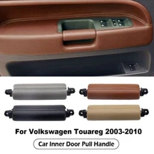 Car Inner Driver Door Pull Handle w/ Leather Cover Trim For VW Touareg 2003-2010