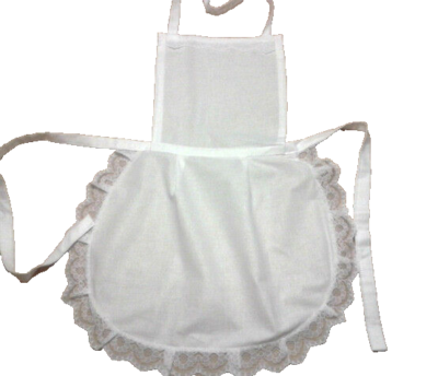 スカート pheeny Cotton Lace Stitch Apron LADIES WHITE FULL COTTON APRON PINNY LACE VICTORIAN MAID