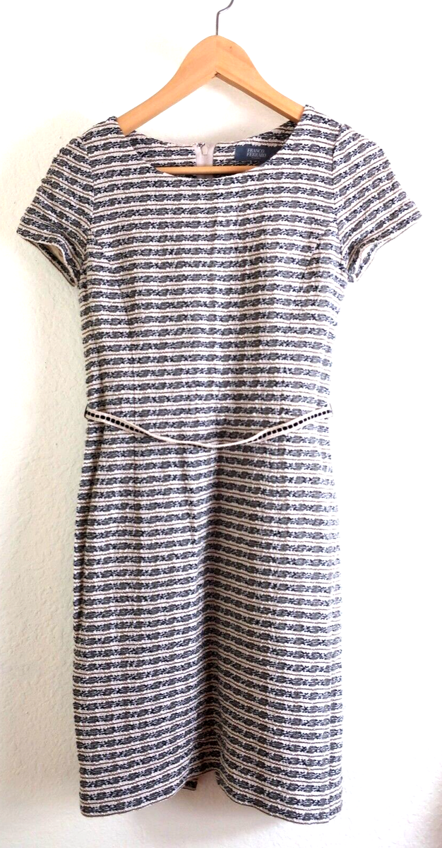 FRANCO FERRARO♡ Vintage FRANCO FERRARO Short Sleeves Mini Tweed Belted Dress XS