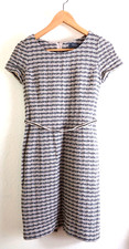Vintage FRANCO FERRARO Short Sleeves Mini Tweed Belted Dress XS Small 0 1 2