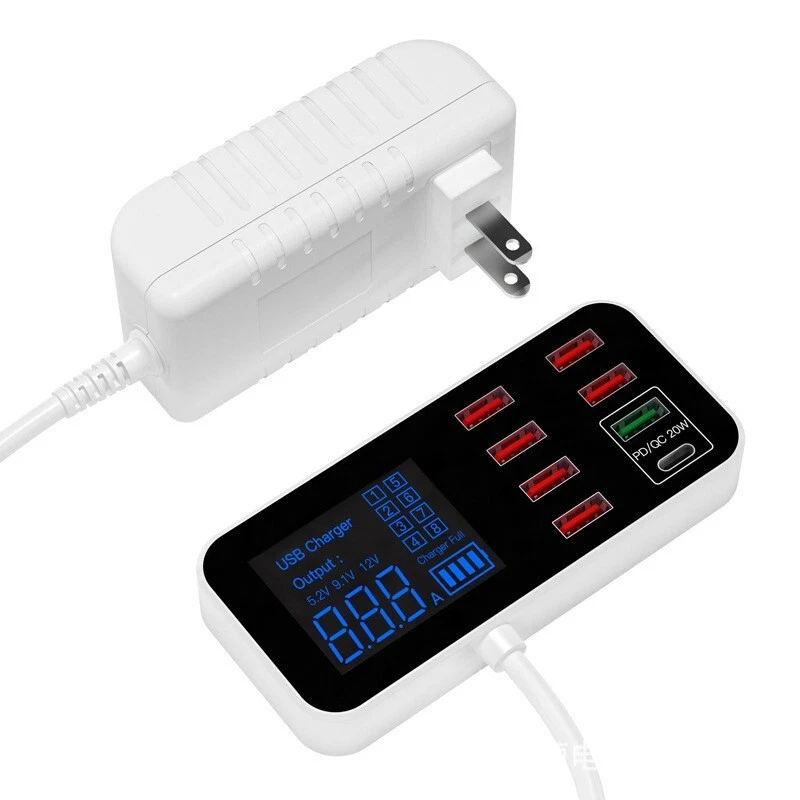 Multi USB 8-Port Fast Desktop Hub Wall Charger Type C PD Fast Charging Station - Image 2 of 4