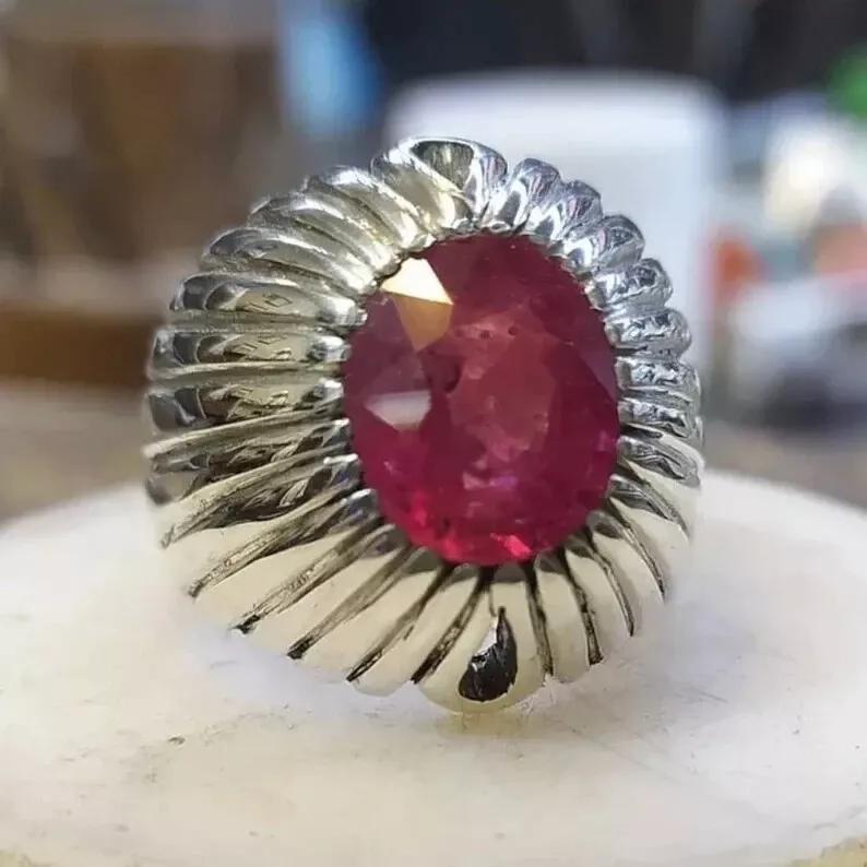 Silver ring ruby shop