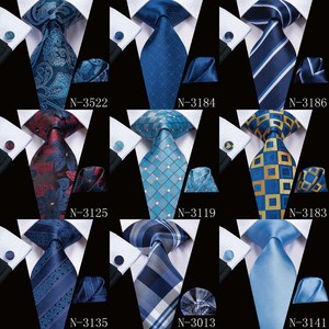 USA-Classic-Extra-long-Gold-Blue-Yellow-Mens-Tie-Necktie-Hanky-Silk-Jacquard