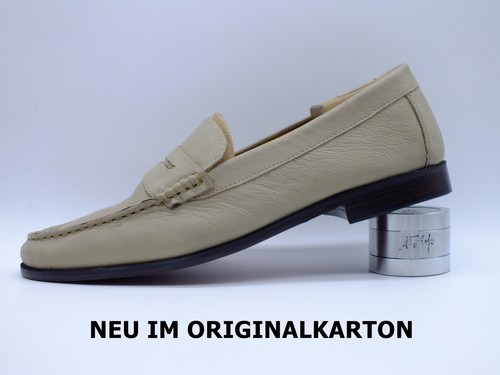 NEU 119€_HARRYKSON Gr. 10½ (45-eher 44½) Herrenschuhe beige Slipper Pennyloafer