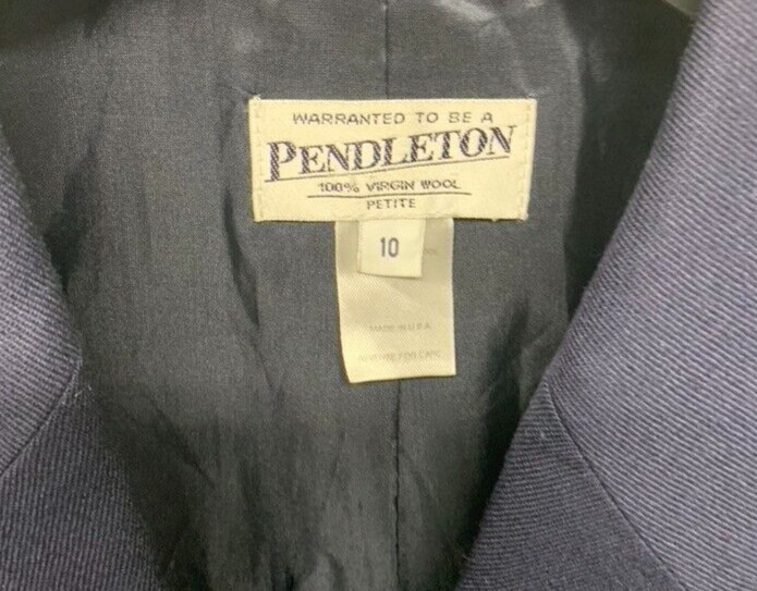 Pendleton Women's Blazer Jacket Solid Navy Sz 10 … - image 2