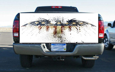 Red White Blue Eagle Flag Truck Tailgate Wrap Vinyl Graphic Decal Sticker Wrap