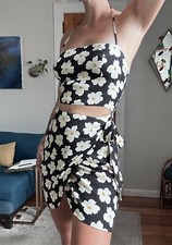 Reformation Coconut Floral Print Halter Wraparound Mini Dress — Size 4