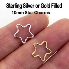 2 piezas de dijes conector estrella rellenos de oro de 14K o plata esterlina, fabricación de joyas