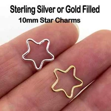 14K Gold Filled or Sterling Silver Star Connector Charms,Jewelry Making Supplies