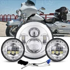 For Harley-Davidson Electra Glide Classic 7" LED Headlight + 4.5" Passing Lights