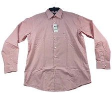 Club Room Dress Shirt Mens size Medium Red White Checks Long Sleeve 15-15.5 New