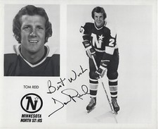 Tom Reid Autographed Signed 8x10 RARE North Stars Press Photo NHL - w/COA