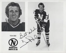 Tom Reid Autographed Signed 8x10 RARE North Stars Press Photo NHL - w/COA