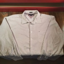 Tommy Hilfiger Mens 80s 2 Ply Fabric Long Sleeve Button Down Shirt Size XXL 2XL