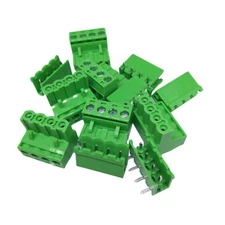 10Set 2EDG 4 Plug-in Screw Terminal Block Connector 5.08mm Right Angle