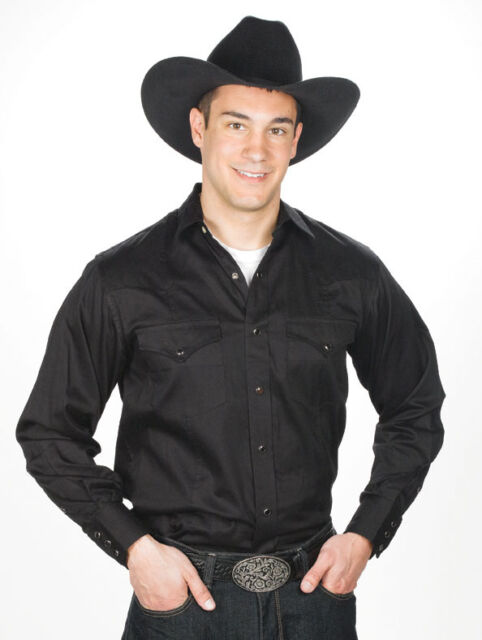 New Men's Western Express Shirt Black Pearl Snaps Size 3xl | eBay