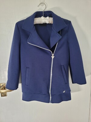 Guess Mädchen Mantel blau Biker Style mit Reißverschluss. Größe 7-8 Jahre alt.