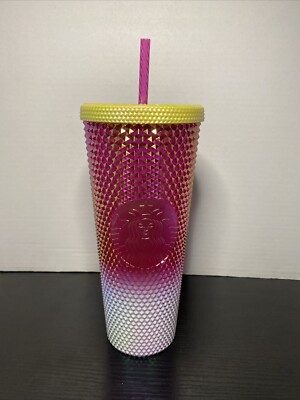 Starbucks 2024 Christmas Studded Bling Ruby Iridescent Gradient cup venti NEW  